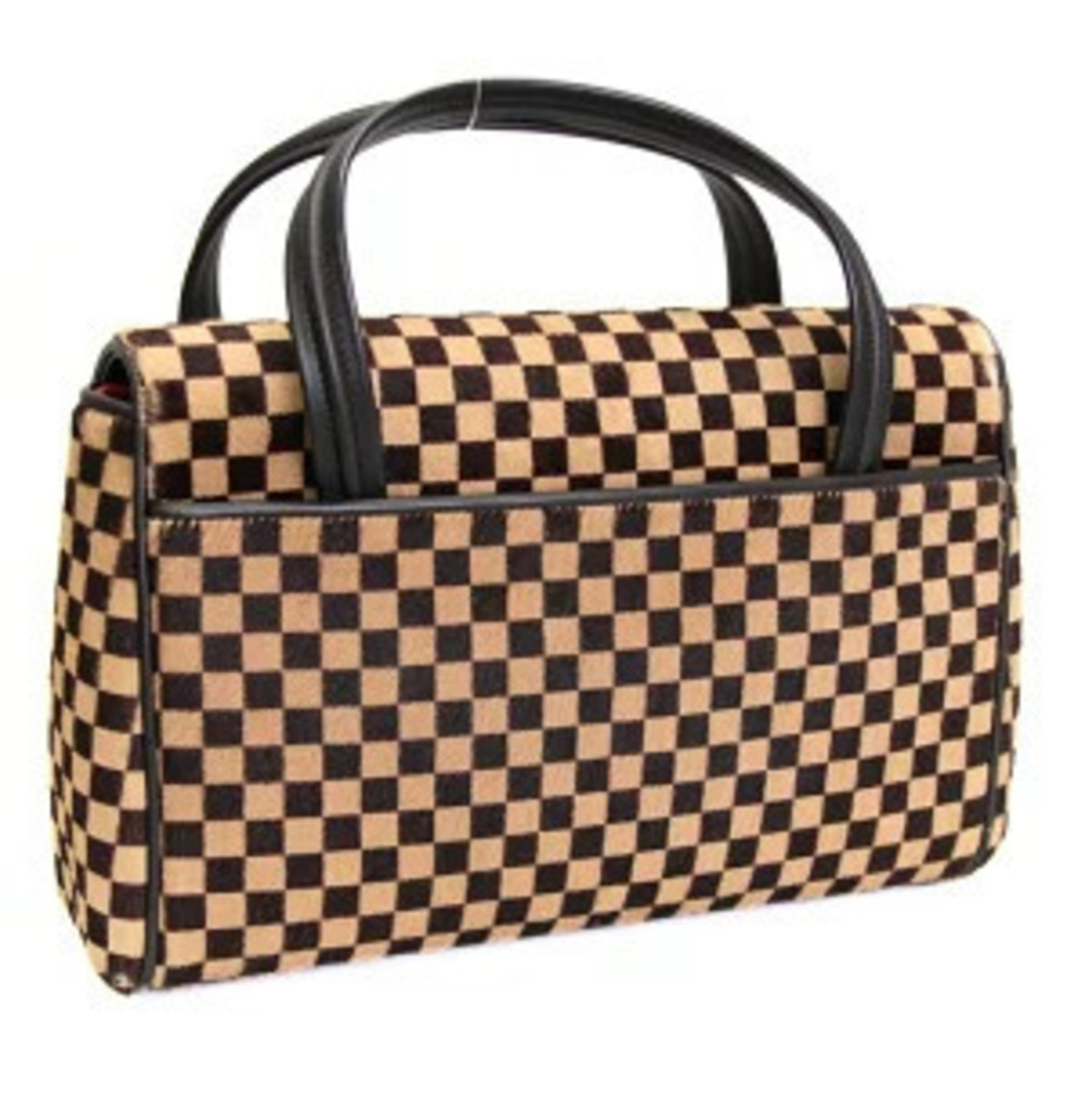 Louis Vuitton Damier Handbag Calfskin Sauvage Lion Brown